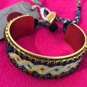 Lenore Dame Woven Bracelet with Rhinestones
